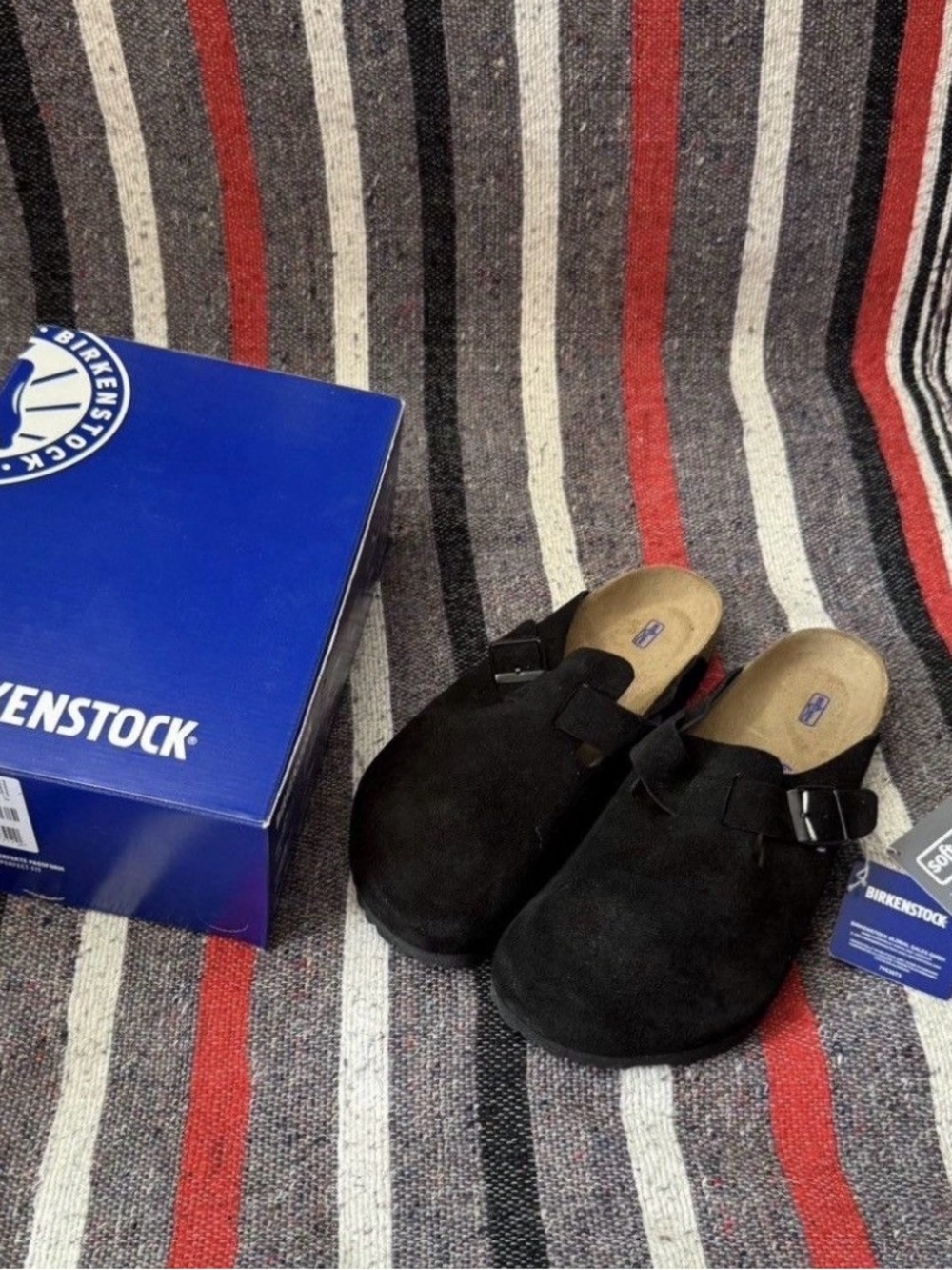 BIRKENSTOCK BOSTON BLACK BASIC SLIPPER WOMENS 10 MENS 8 NO BOX OPEN TO OFFERS